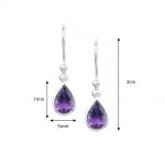 White gold amethyst drop earrings