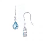 White gold aqua drop earrings