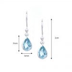 White gold aqua drop earrings