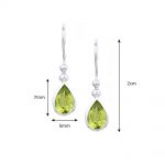 White gold peridot drop earrings