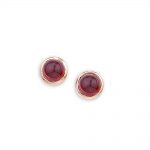 Rose gold garnet Bubble stud earrings