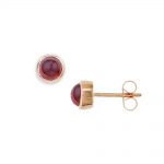 Rose gold garnet Bubble stud earrings