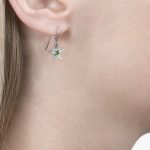 White gold tsavorite drop earrings