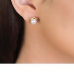 Willow Single Pearl Stud Gold Earrings