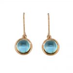 Rose gold blue topaz drop Bubble earrings