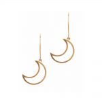 Open moon drop earrings rose gold