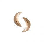 3D moon stud earrings rose gold