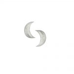 Silver 3D moon stud earrings