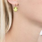 Yellow gold lemon quartz drop earrings