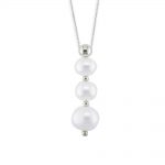 White gold cultured freshwater pearl pendant