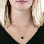 White gold grey cultured pearl pendant