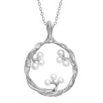 Cultured freshwater pearl pendant silver