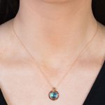 Rose Gold Blue Topaz Bubble Pendant