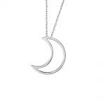 Silver open moon pendant necklace