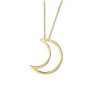 Open moon pendant yellow gold