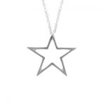 Open frame star pendant silver