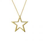 Open star pendant yellow gold