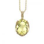 Lemon quartz cocktail pendant yellow gold