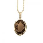 Smoky quartz cocktail pendant yellow gold