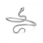 Ruby serpent snake bangle silver