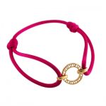 Disc cerise friendship bracelet yellow gold