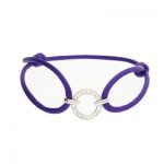 Disc purple friendship bracelet silver