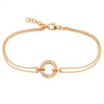 Rose gold diamond circle Meridian bracelet