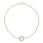 Rose gold diamond circle Meridian bracelet