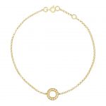 Yellow gold diamond circle Meridian bracelet