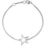 Open frame star bracelet silver