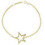 Yellow gold open star bracelet