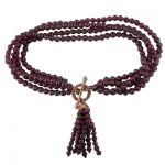 Garnet tassel bracelet rose gold