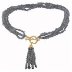 Labradorite tassel bracelet yellow gold