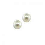 Cultured freshwater pearl stud earrings yellow gold