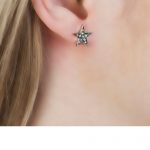 Yellow Gold Rose Cut Diamond Star Starry Night Earrings