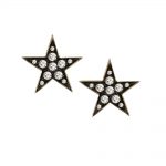 Diamond star earrings yellow gold