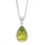 Peridot pendant white gold