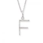 Diamond initial F pendant white gold