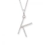 Diamond initial K pendant white gold