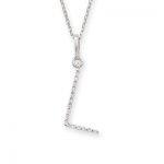 Diamond initial L pendant white gold