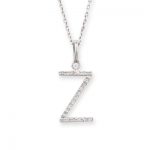 Diamond initial Z pendant white gold