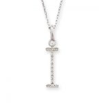 Diamond initial I pendant white gold