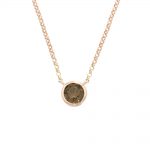 9ct rose gold smoky quartz raindrop pendant necklace. 5mm smoky quartz set into 9ct rose gold with a clasp fitting. 