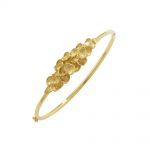 Falling leaf bangle yellow gold