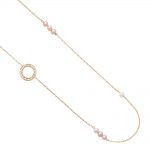 Cultured freshwater pearl disc necklace yellow gold