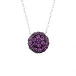 Amethyst ball cluster pendant white gold