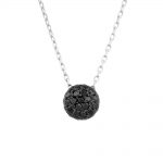 Black diamond ball cluster pendant white gold