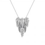 Silver Kew layered leaf necklace