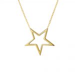 Open star necklace yellow gold