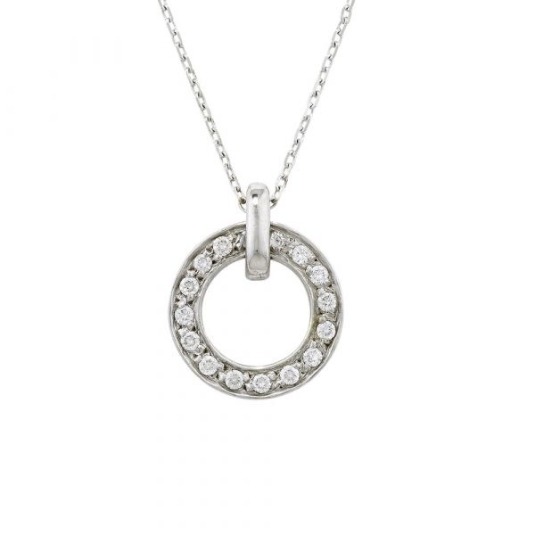 Diamond meridian pendant white gold